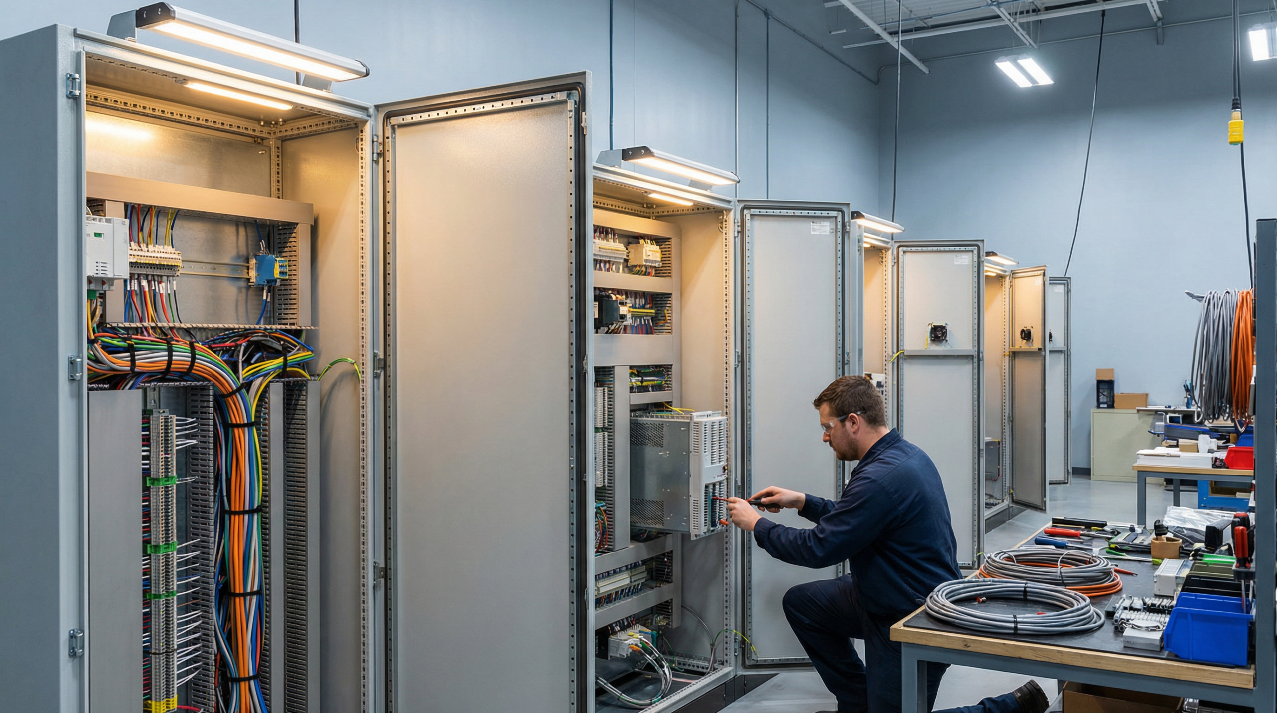 PLC control panel assembly for VOC abatement system automation