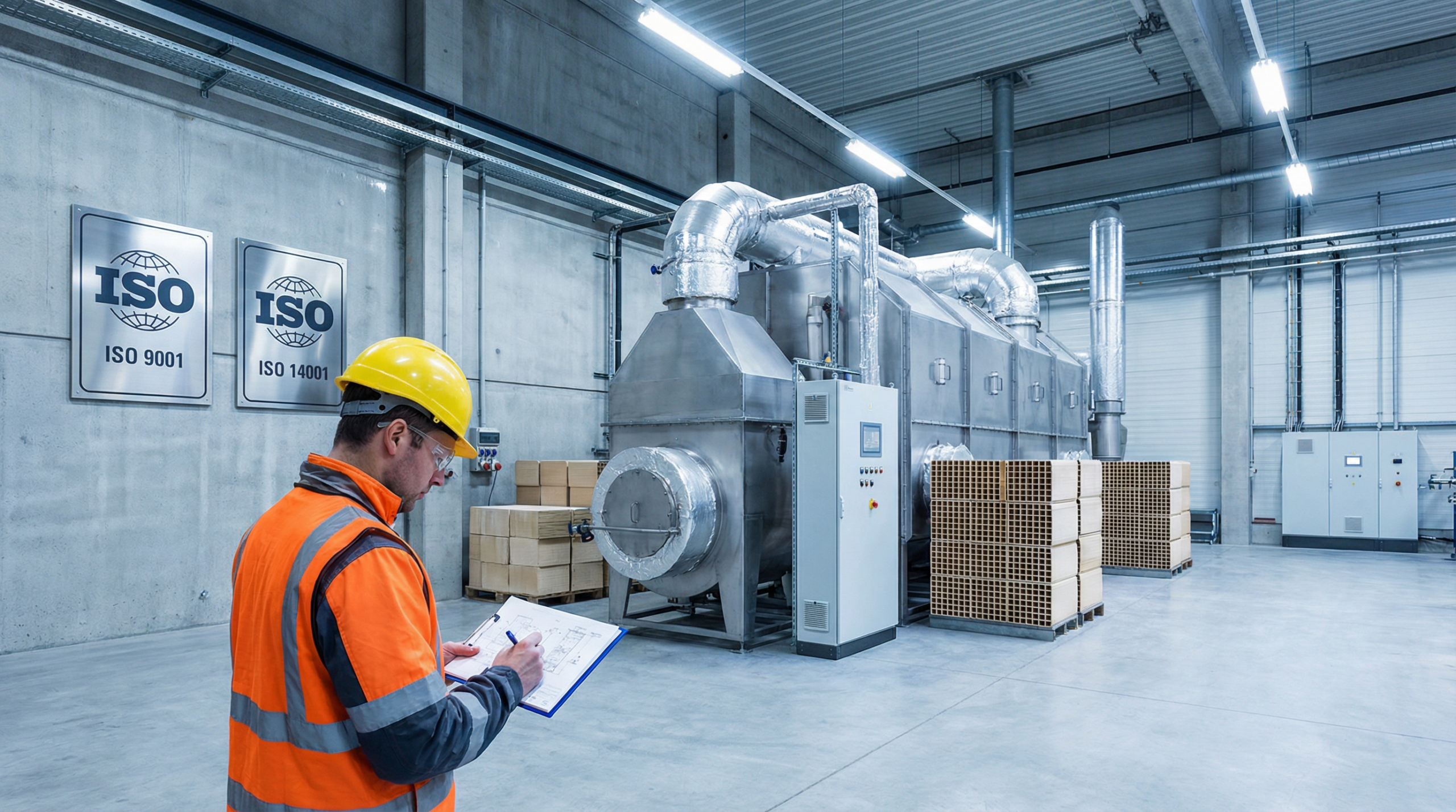 Industrial RTO facility with ISO 9001 and ISO 14001 certification plaques — Certifications and Environmental Compliance