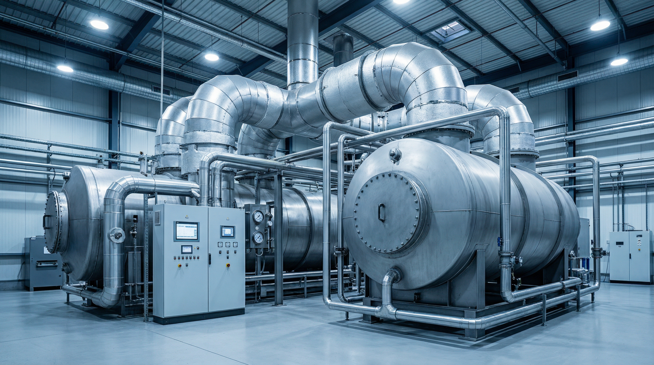 Industrial Regenerative Thermal Oxidizer (RTO) System installed in a manufacturing facility