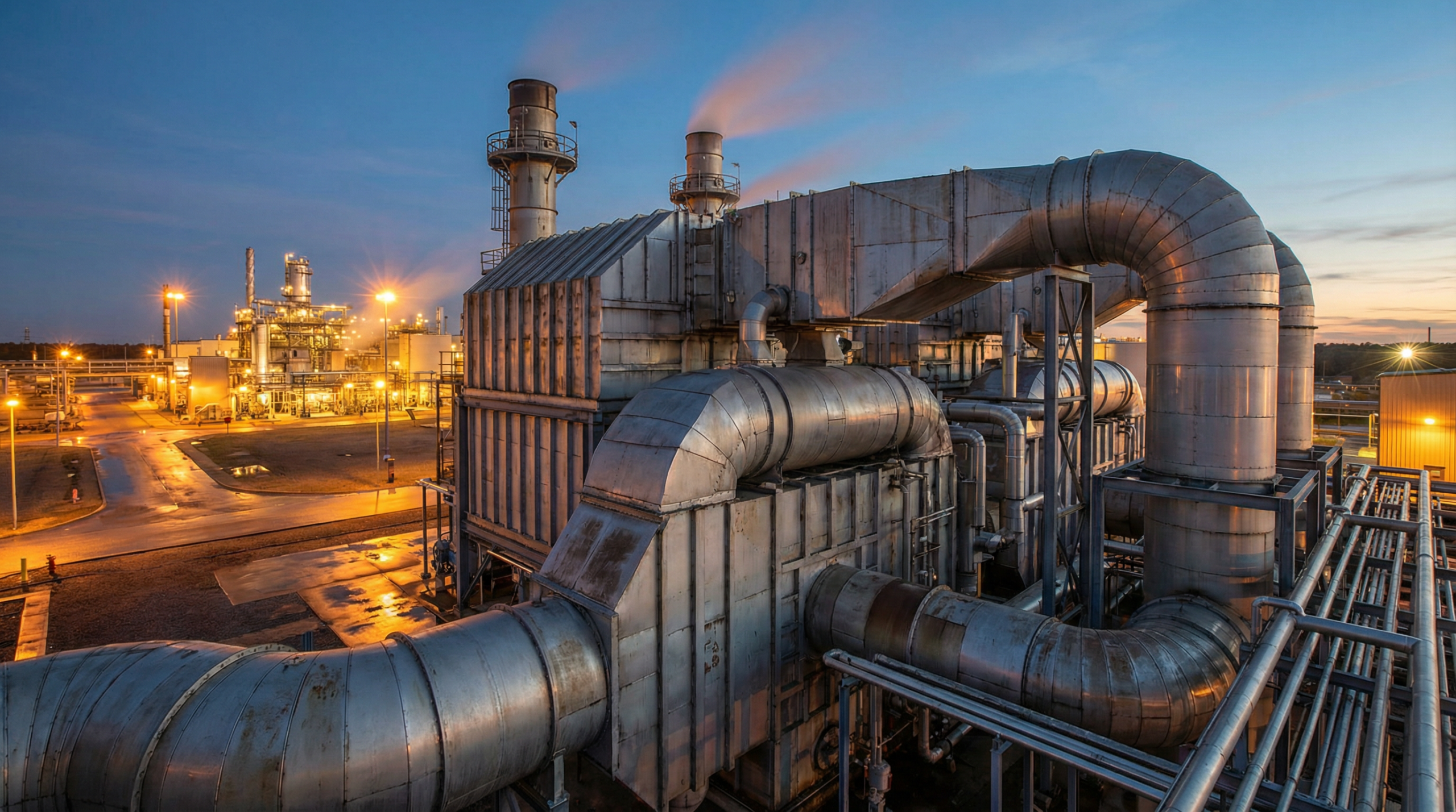 Regenerative thermal oxidizer industrial facility for VOC emission control