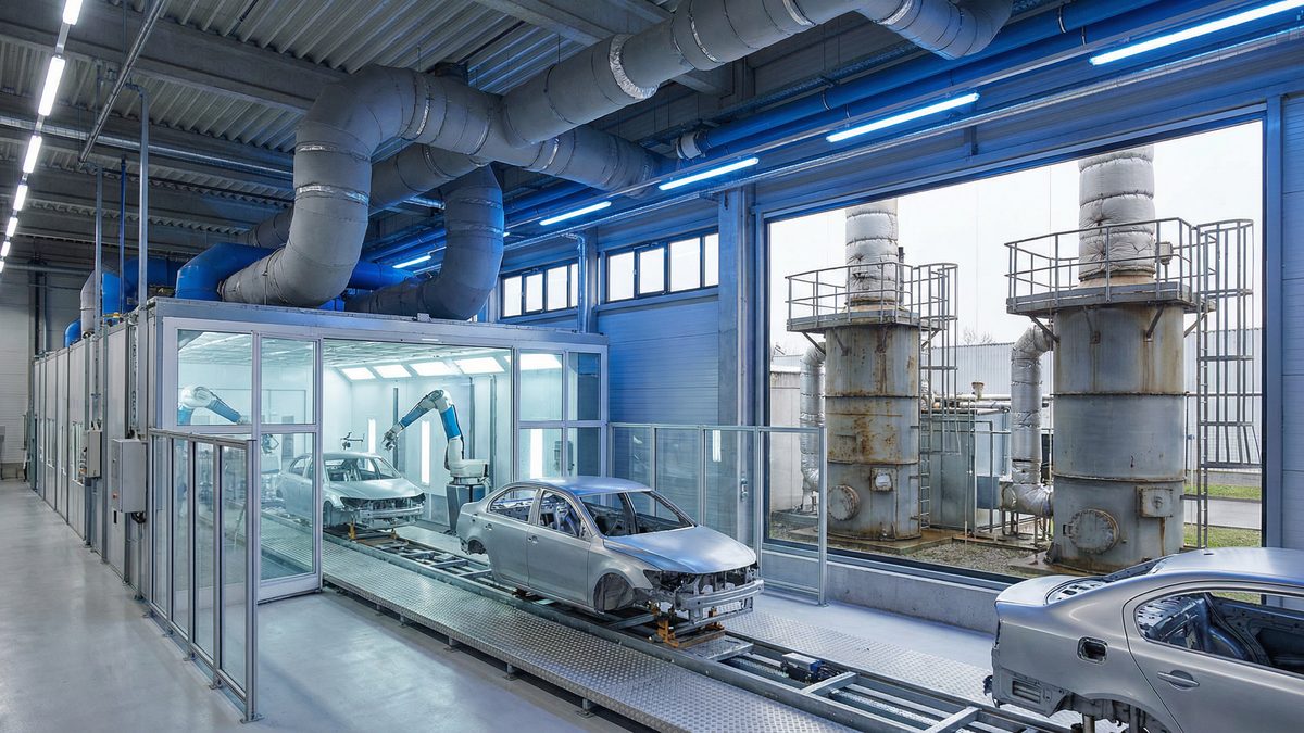 Automotive coating line with RTO VOC emission control system